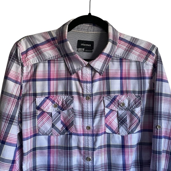 Marmot Lillian Button Down Shirt In Arctic Navy Size XL - Picture 5 of 10